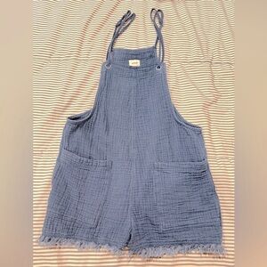 Aerie Blue Overalls with Front Pockets